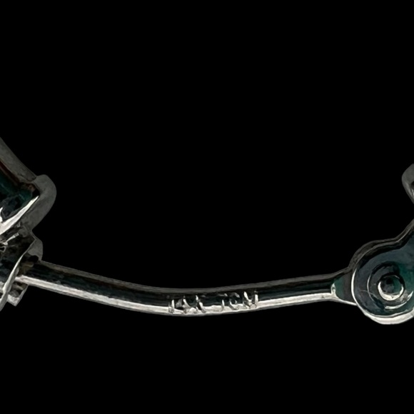 14k Solid White Gold Polished Hoop Earrings - Picture 5 of 15